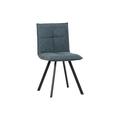 Kd Americana Wesley Modern Leather Dining Chair with Metal Legs, Peacock Blue KD3585515